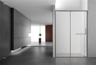 Rectangular Handle Sliding Glass Door Shower Room